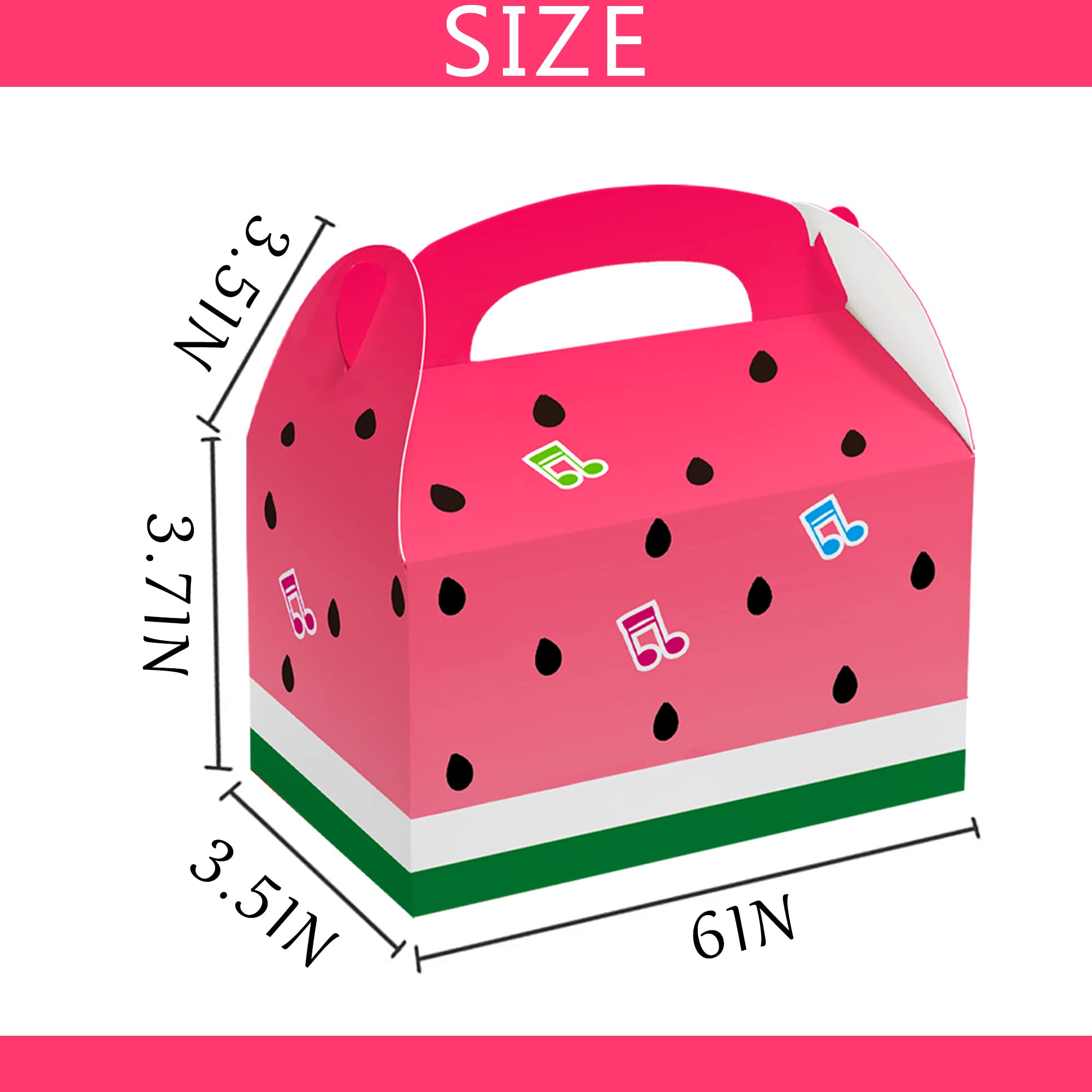 16 Pcs Watermelon Themed Party Candy Bags | Cute Melon Goodie Gift Boxes for Birthday Party Favors & Decorations | Perfect for Summer BBQs, Kids Birthday Parties & Baby Showers