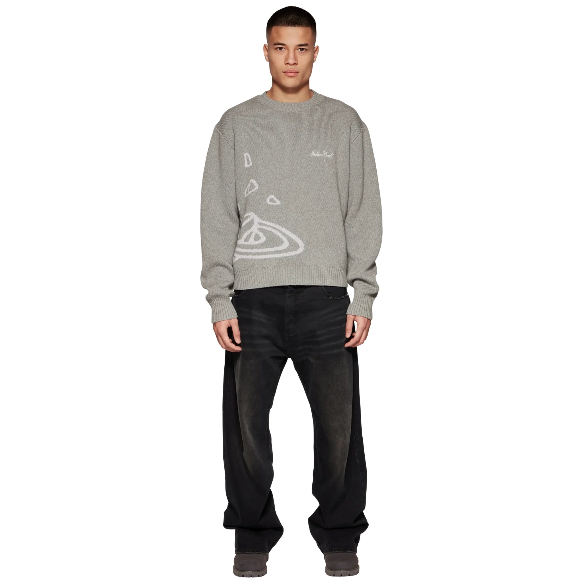 Broken Planet Heather Grey Knit Sweatshirt - Cozy Oversized Pullover for Men & Women | Perfect for Casual Wear, Fall Fashion, and Street Style Outfits