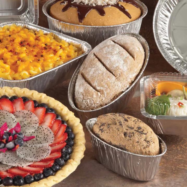 36-Pack Disposable Aluminum 5lb Large Oval Loaf Pans - 100% Recyclable Baking Pans for Challah, Cakes, Bread & Brownies - Perfect for Thanksgiving, Holidays & Everyday Baking - Heavy Duty Foil Pans for Home & Commercial Use