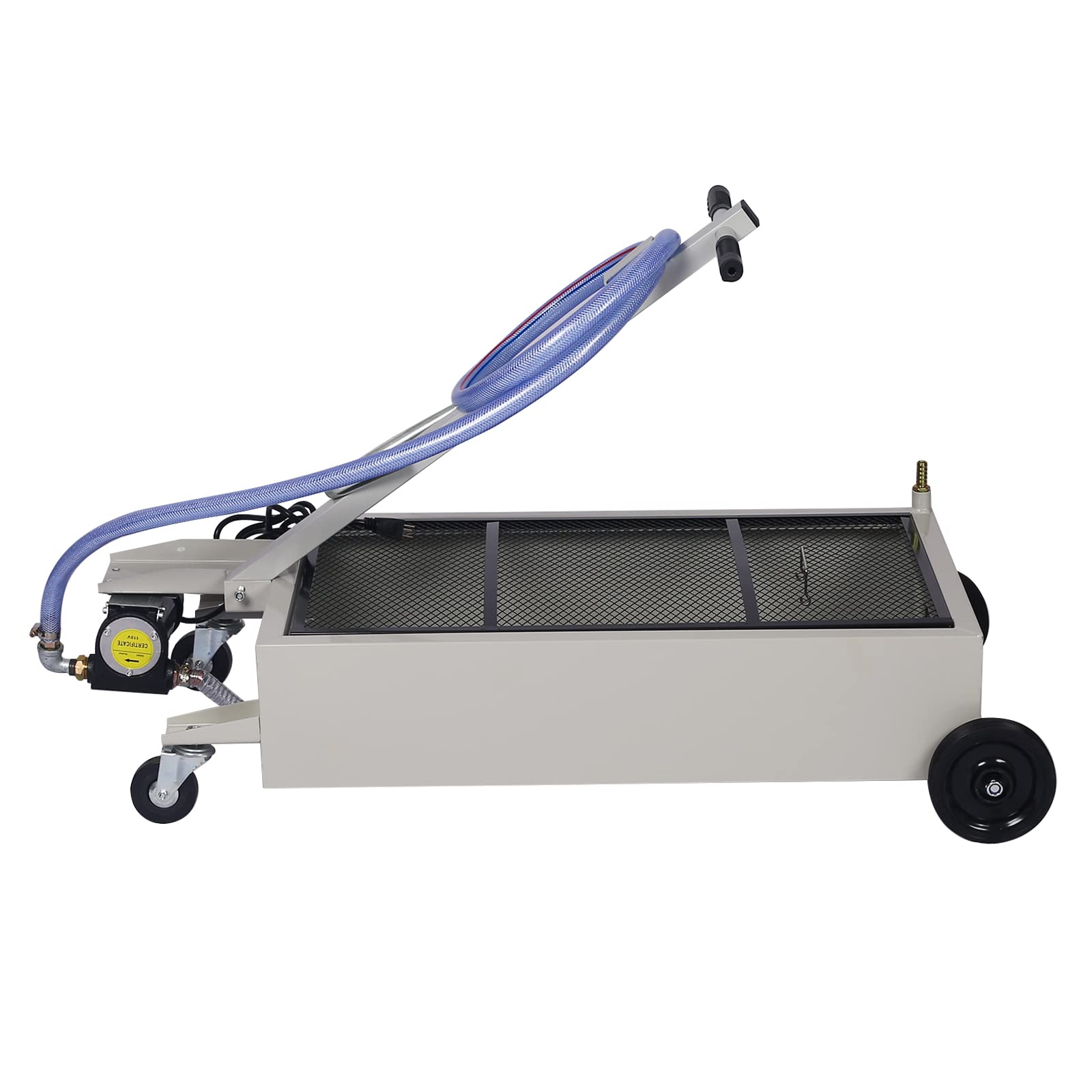 Henf 20 Gallon Electric Oil Drain Pan with Pump - Low Profile Portable Oil Drainer for Trucks, Includes T-Handle, Wheels & 7ft Hose - Ideal for DIY Auto Maintenance & Garage Oil Changes