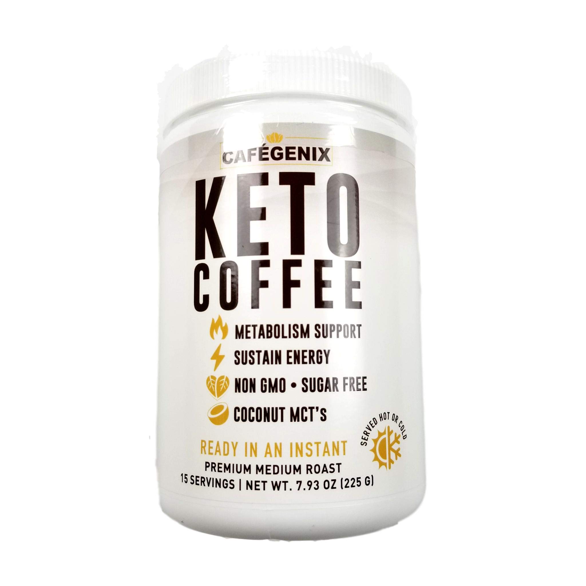 KETO Bulletproof Instant Coffee - Cafegenix Low Carb Energy Boost for Ketogenic Diet | Perfect for Morning Routine & Weight Loss