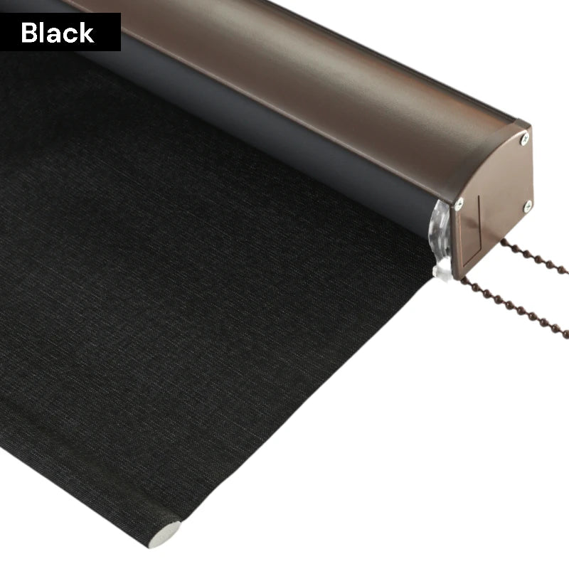 Blackout Roller Shades with Cassette - Alyssa Cotton Linen Window Blinds for Bedroom & Living Room - Light Blocking, Privacy, and UV Protection