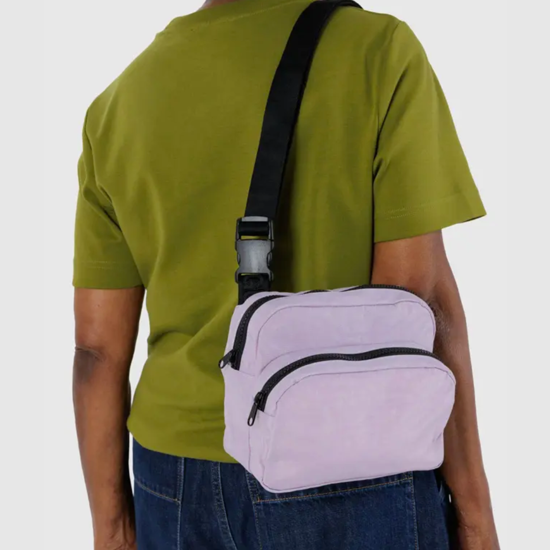 BAGGU Dusty Pink Fanny Pack - Stylish Waist Bag for Travel, Hiking & Everyday Use | Hands-Free Convenience for Women & Men