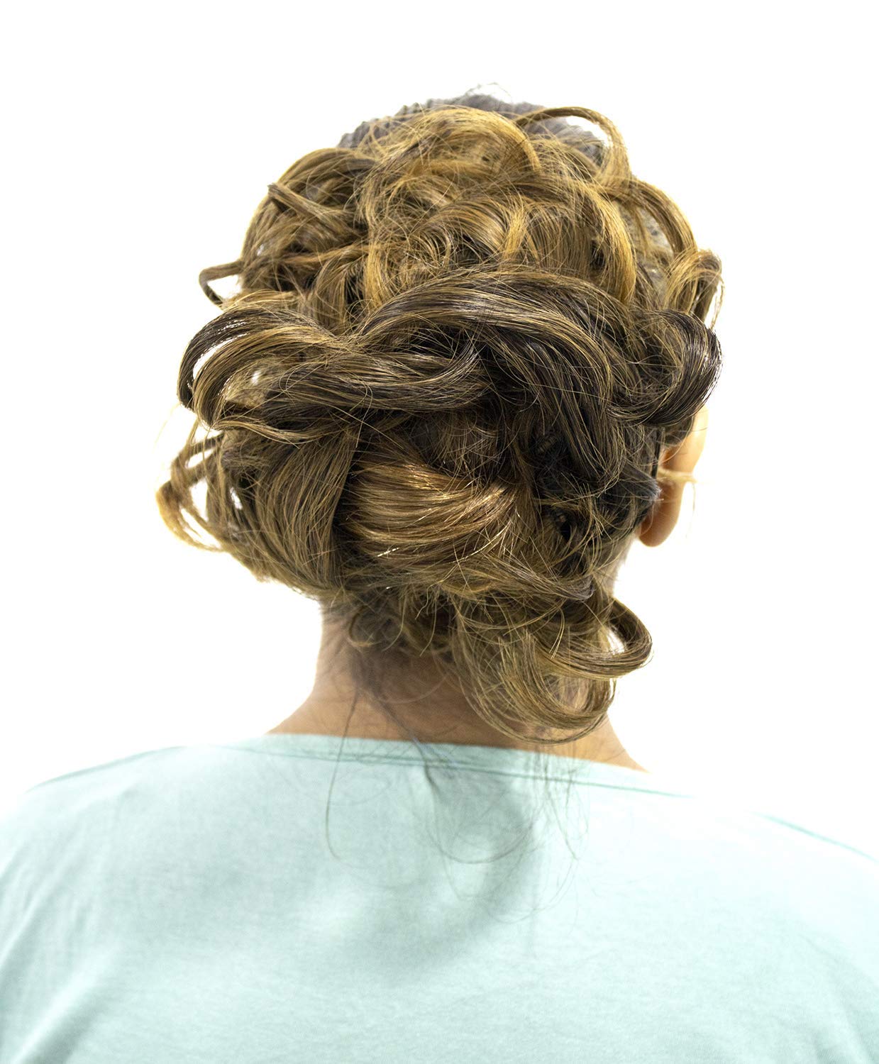 Premium Synthetic Hair Frill Extension for Women & Girls - Ponytail & Bun Styling - 1 Pack (Blonde with Black) - Perfect for Parties, Weddings & Everyday Glam
