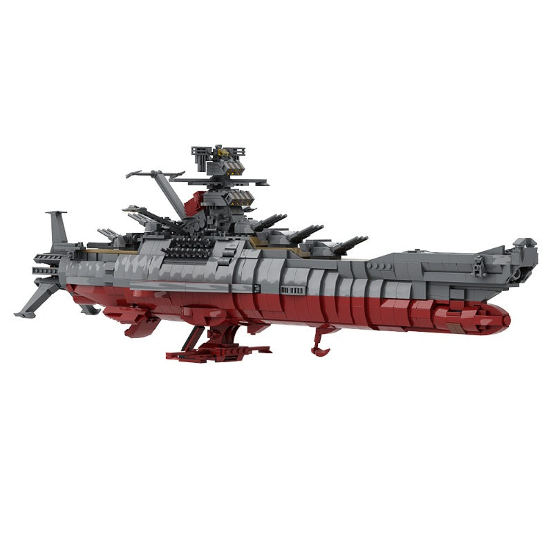 800pcs+ MOC Space Battleship Yamato Building Blocks Set - Gobricks Version - Creative DIY Model Kit for Sci-Fi Fans & Collectors | Perfect for Display, Gifts & Space-Themed Decor