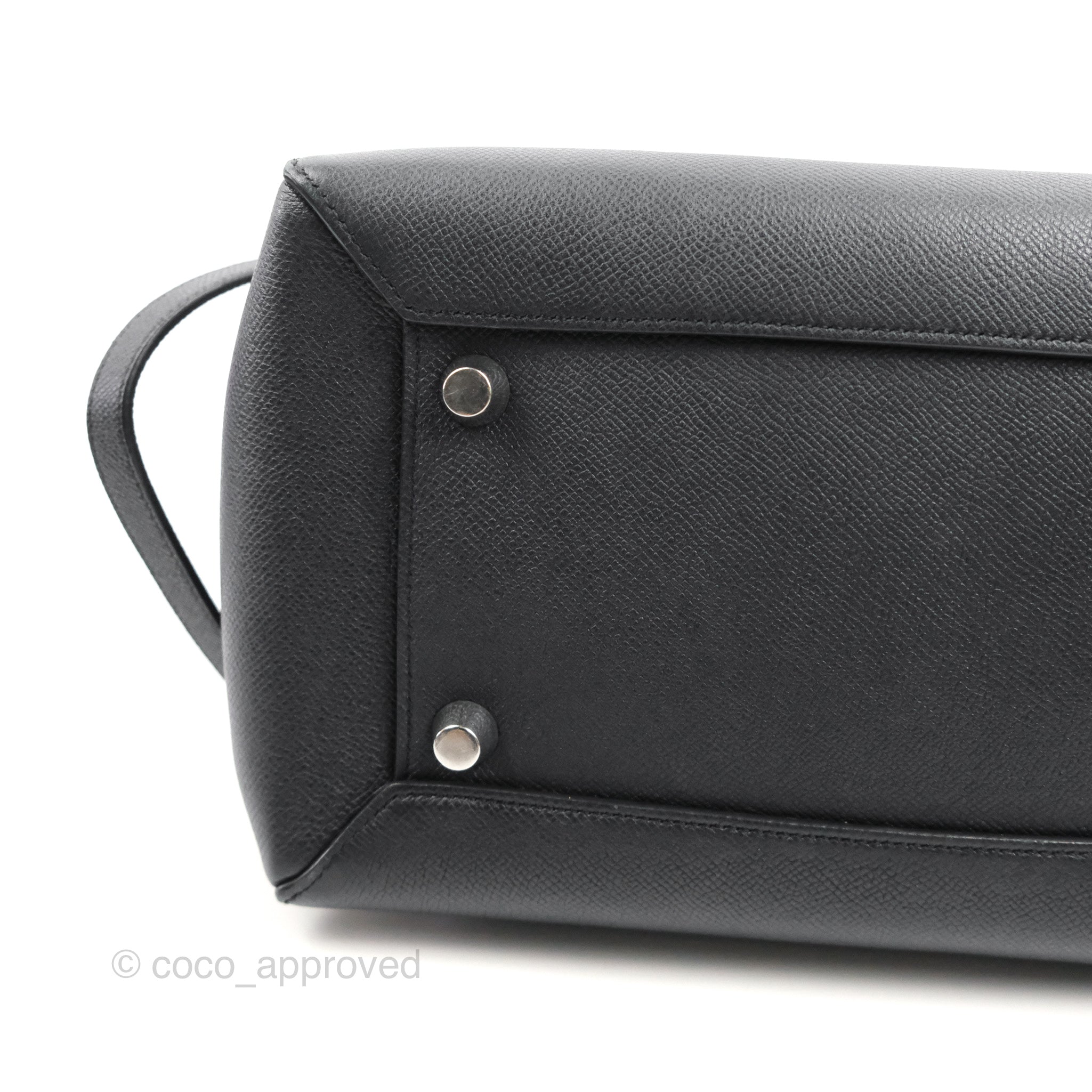 Celine Mini Belt Bag in Dark Navy - Genuine Grained Calfskin Leather with Ruthenium Hardware | Perfect for Everyday Use, Work & Travel