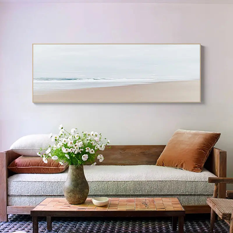 Ocean and Sky Painting #OS 001 - Handmade Canvas Wall Art for Home Decor, Office & Living Room - Coastal Landscape Artwork for Beach House & Bedroom