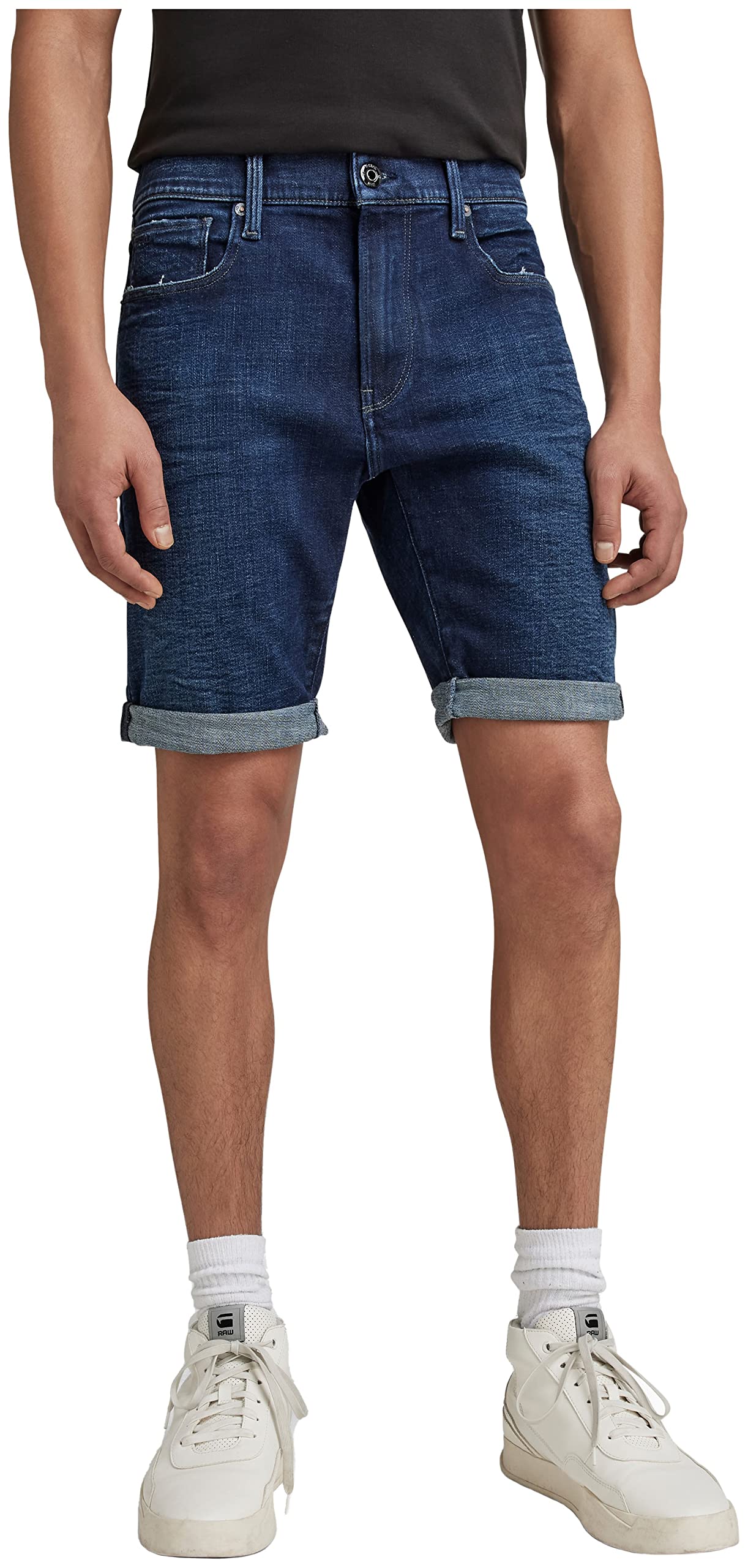 G-Star Raw Men's 3301 Slim Fit Denim Shorts | Classic Blue Jeans Shorts for Men | Casual Summer Wear, Beach Outings & Street Style Fashion
