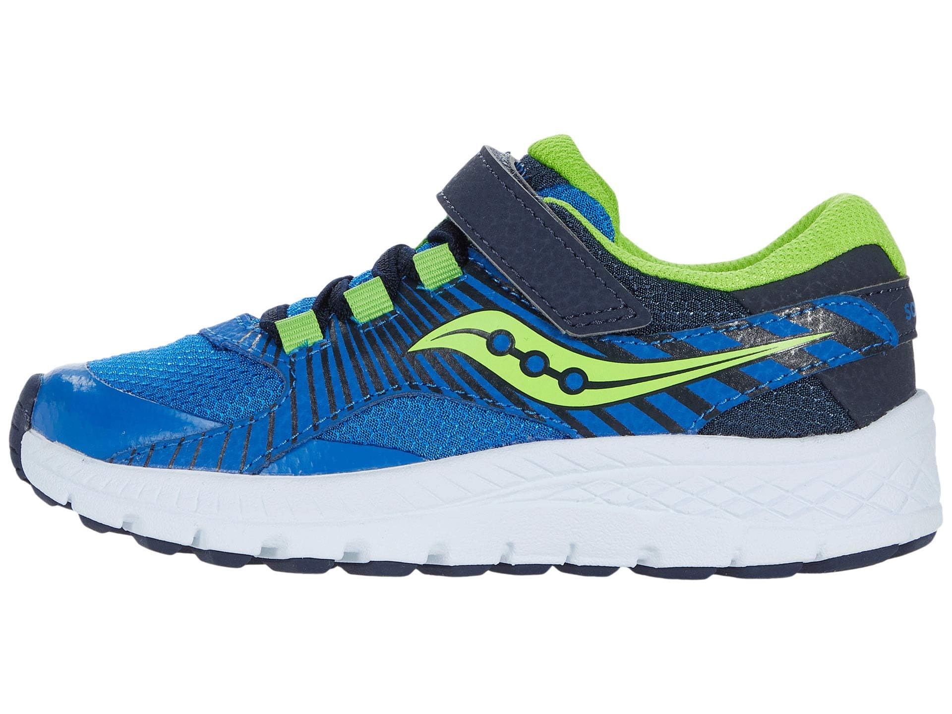 Saucony Velocer A/C Kids Running Shoes - Lightweight Breathable Sneakers for Boys & Girls (Blue/Green) - Size 4 Big Kid - Perfect for School, Sports & Everyday Play