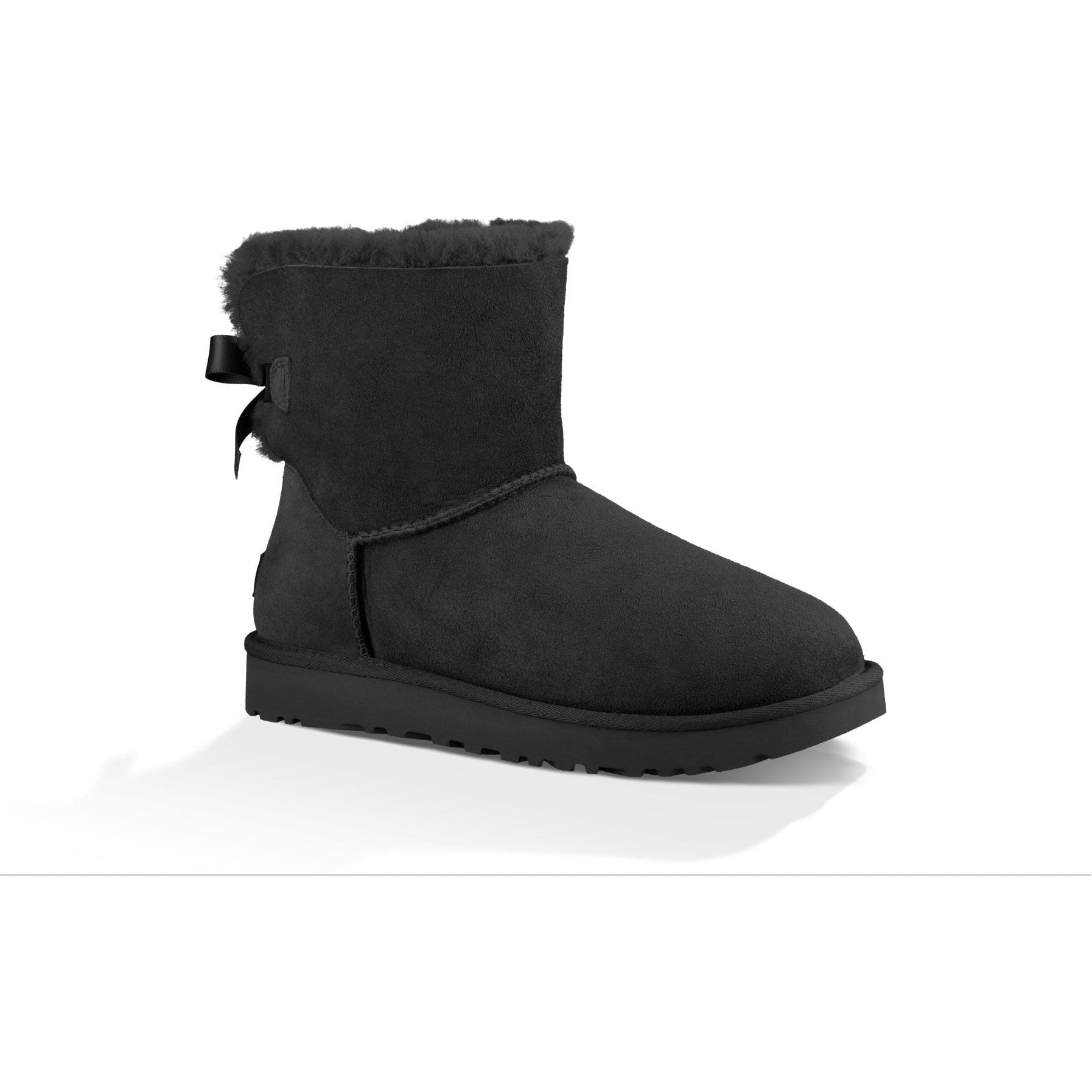 UGG Women's Mini Bailey Bow II Boots - Black Winter Snow Boots for Women | Waterproof & Warm | Perfect for Cold Weather, Snow Days & Casual Outfits
