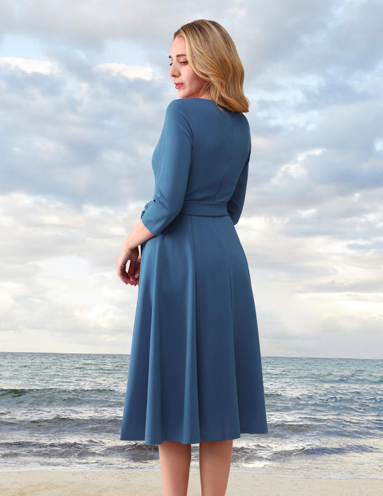 Vintage Cocktail Dresses for Women 2025 | 3/4 Sleeve Formal Wedding Guest Dress | Church & Spring Occasion Wear | Elegant Party, Bridal Shower & Evening Events Attire