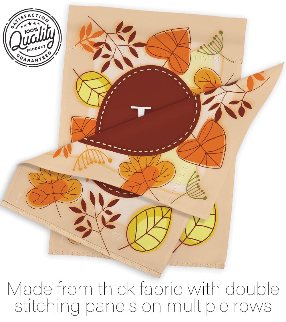 Autumn L Initial House Flag Set - 28x40in Thick Fabric for Fall Harvest Decor
