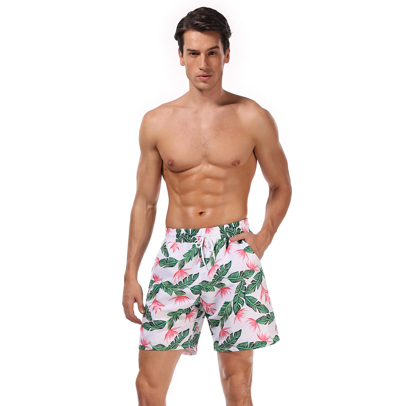 **Matching Family Swimsuits Set - Tropical Leaves Print Summer Bathing Suits for Beach, Pool & Vacation - Swimwear for Women, Men & Kids**