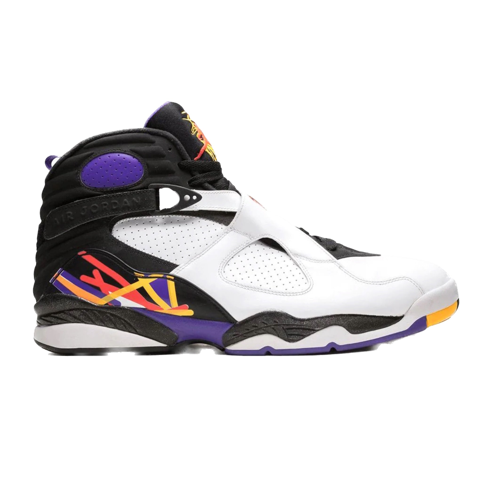 Air Jordan 8 Retro Three Peat Sneakers - White/Infrared 23/Black/Bright Concord - Basketball Shoes for Men | Perfect for Court Play & Streetwear Fashion