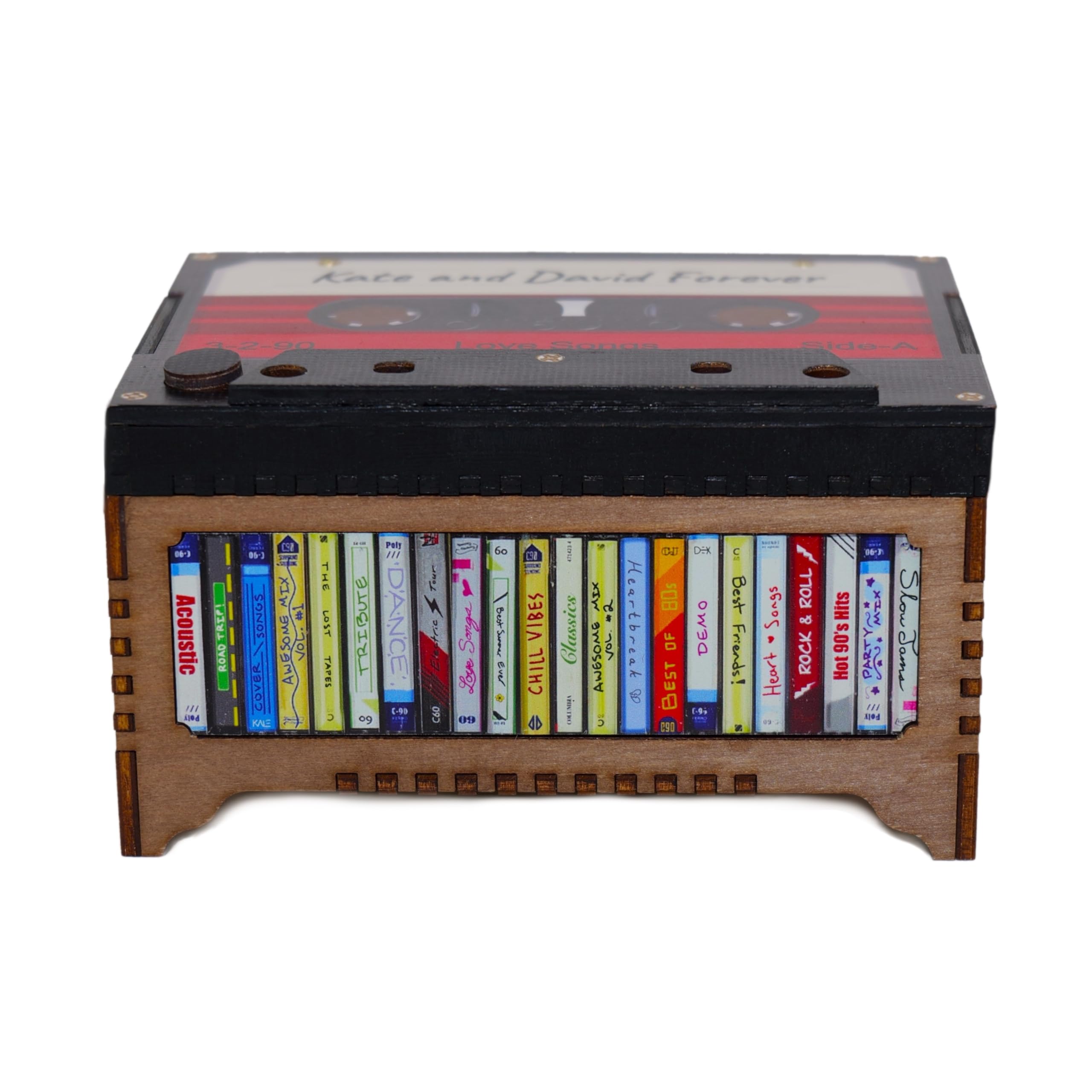 Personalized Cassette Tape Music Box with Custom Label & Photo - Vintage Retro Gift for Music Lovers, Birthday, Anniversary, Wedding