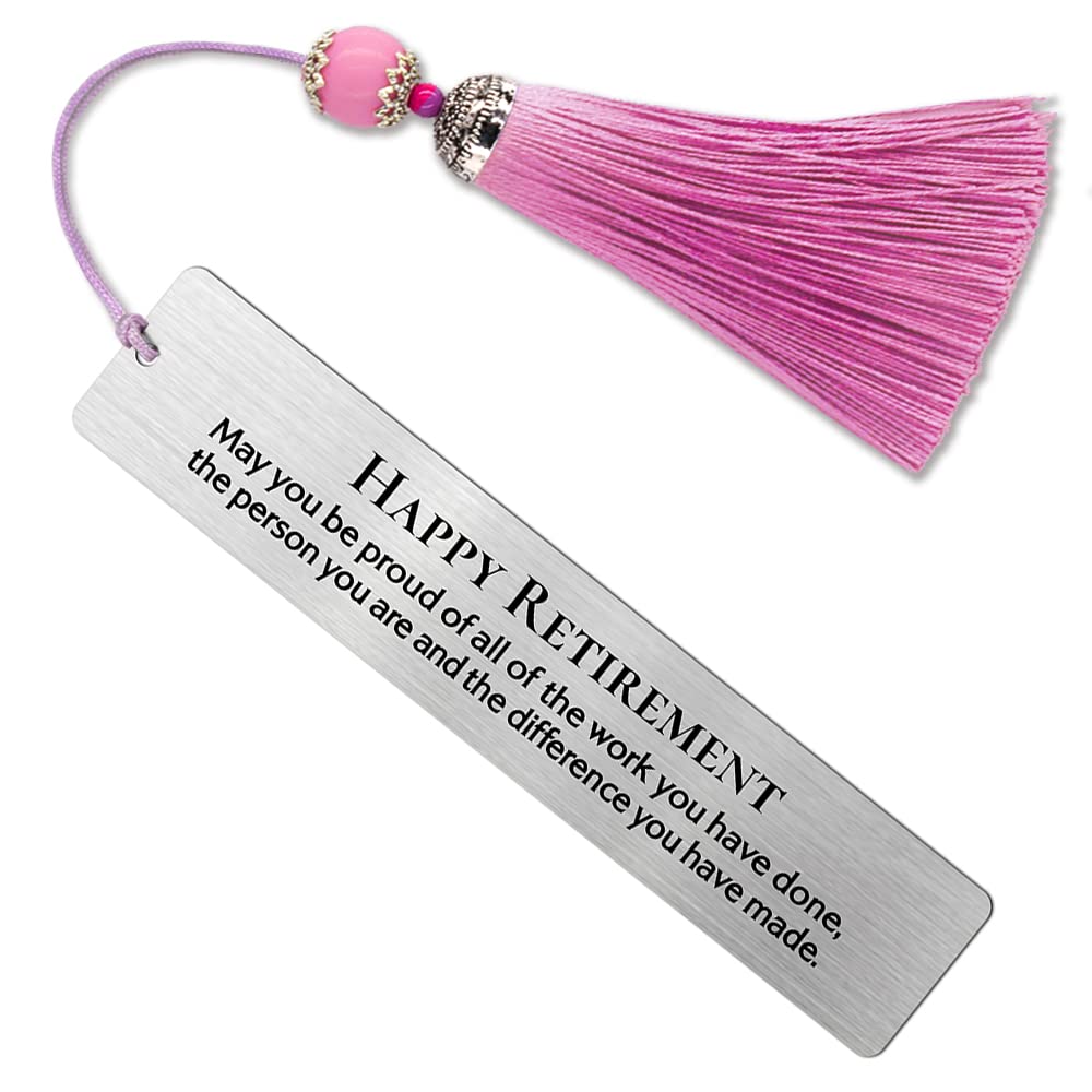 Happy Retirement Metal Bookmark - Elegant Book Lover Gift for Women & Men, Graduation Present, Back to School Gift, Teacher Appreciation - Perfect for Book Clubs, New Beginnings & Retirement Celebrations - Ideal for Reading Enthusiasts & Thoughtful Gift Giving