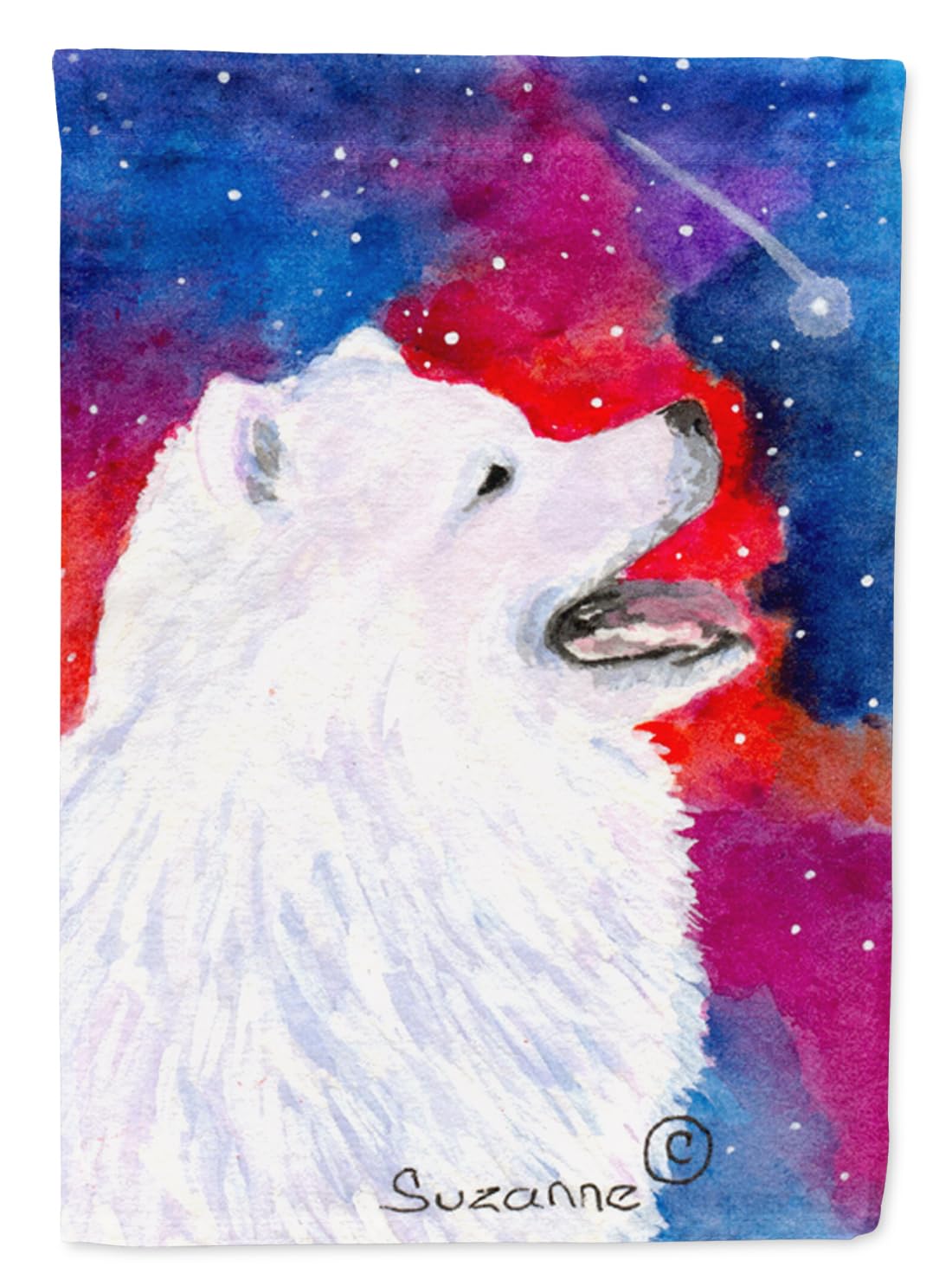 Samoyed Garden Flag - Decorative Yard Banner for Mailbox, Patio & Flower Beds | Weather-Resistant Outdoor Artwork | Colorful Dog Lover Gift for Home & Garden Decor