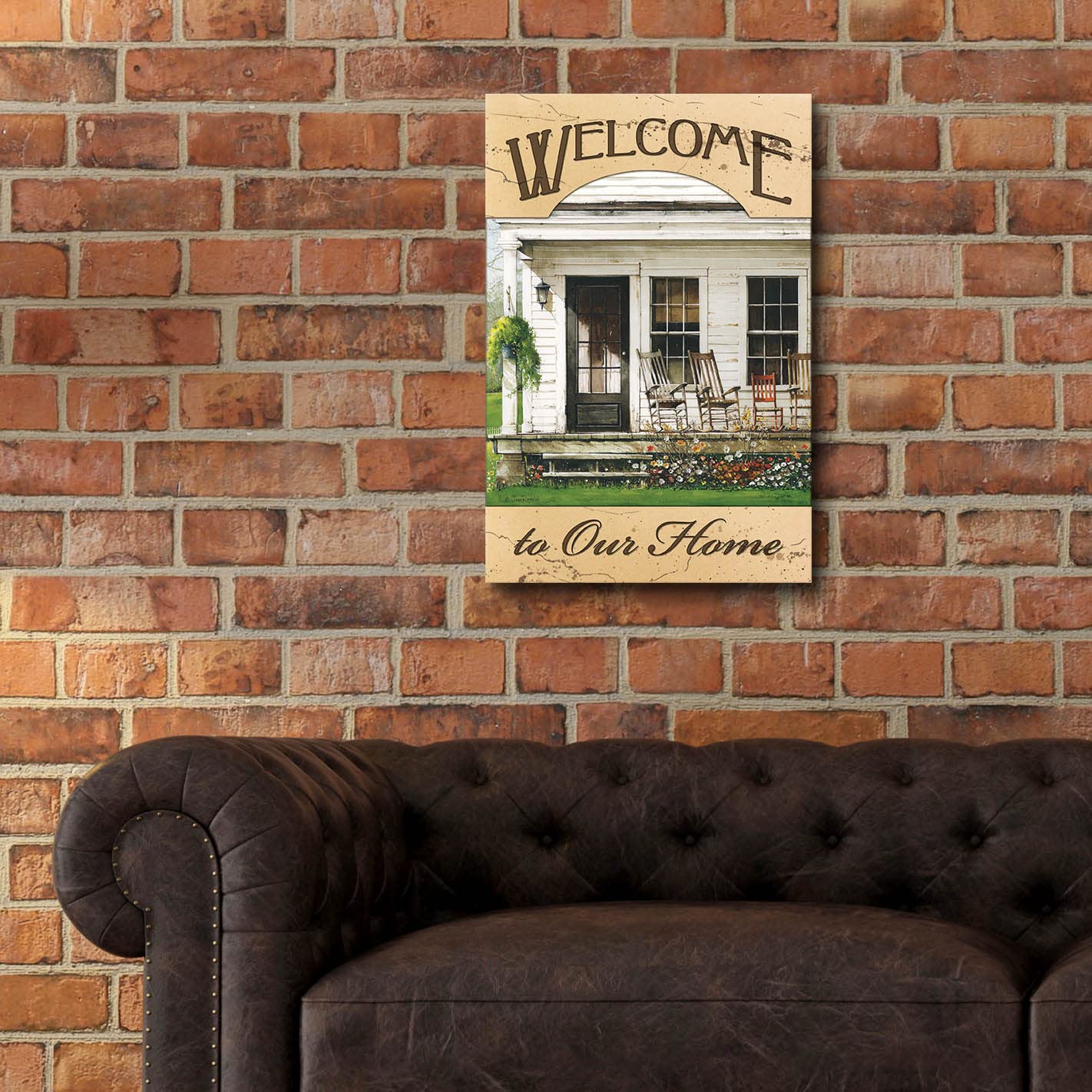 Epic 'Welcome to Our Home' Wall Art by John Rossini - 16x24 Inch Acrylic Glass Painting - Perfect for Living Room, Entryway & Housewarming Gifts