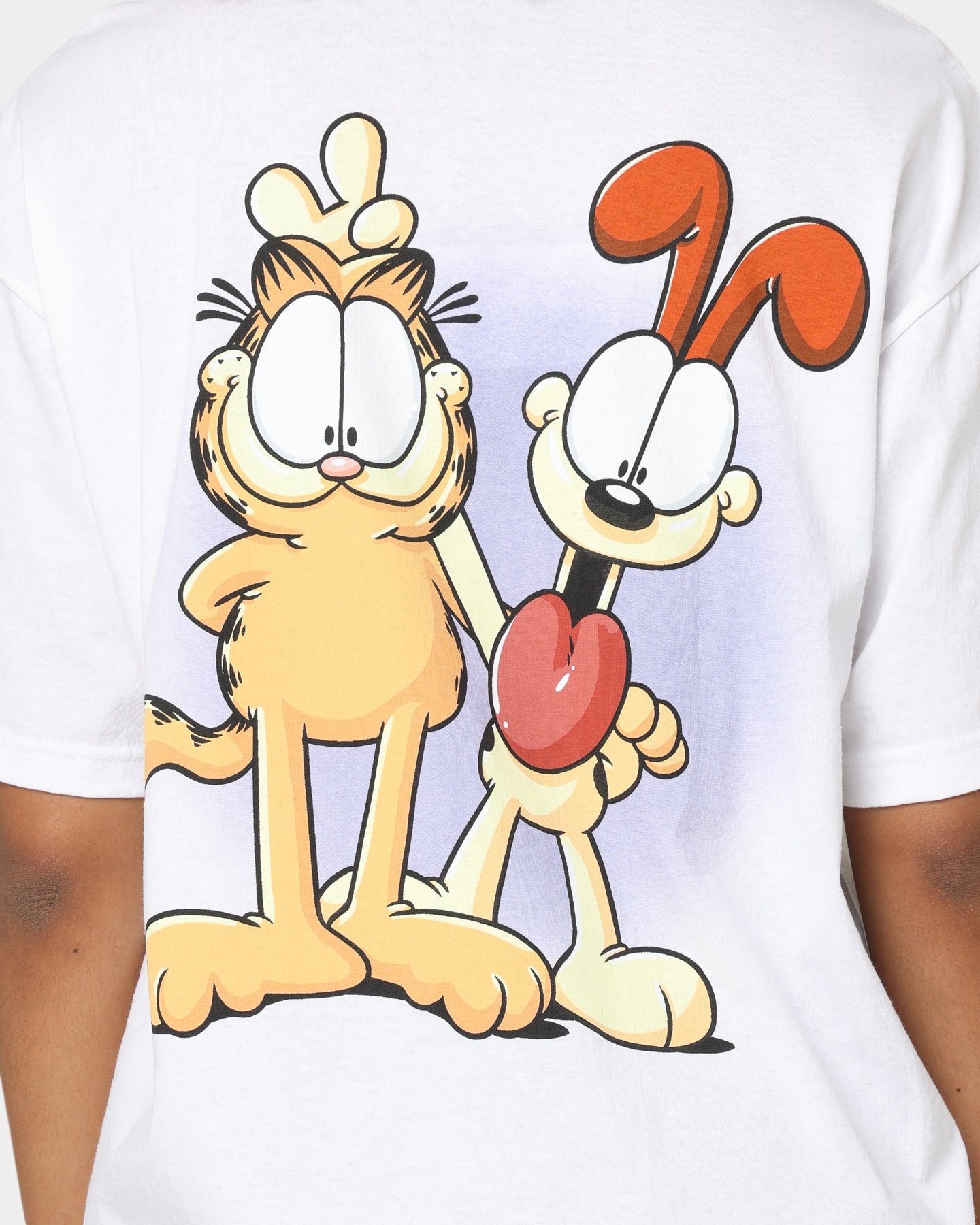 American Thrift X Garfield Best Friends T-Shirt - White Cotton Graphic Tee for Casual Wear & Pop Culture Fans