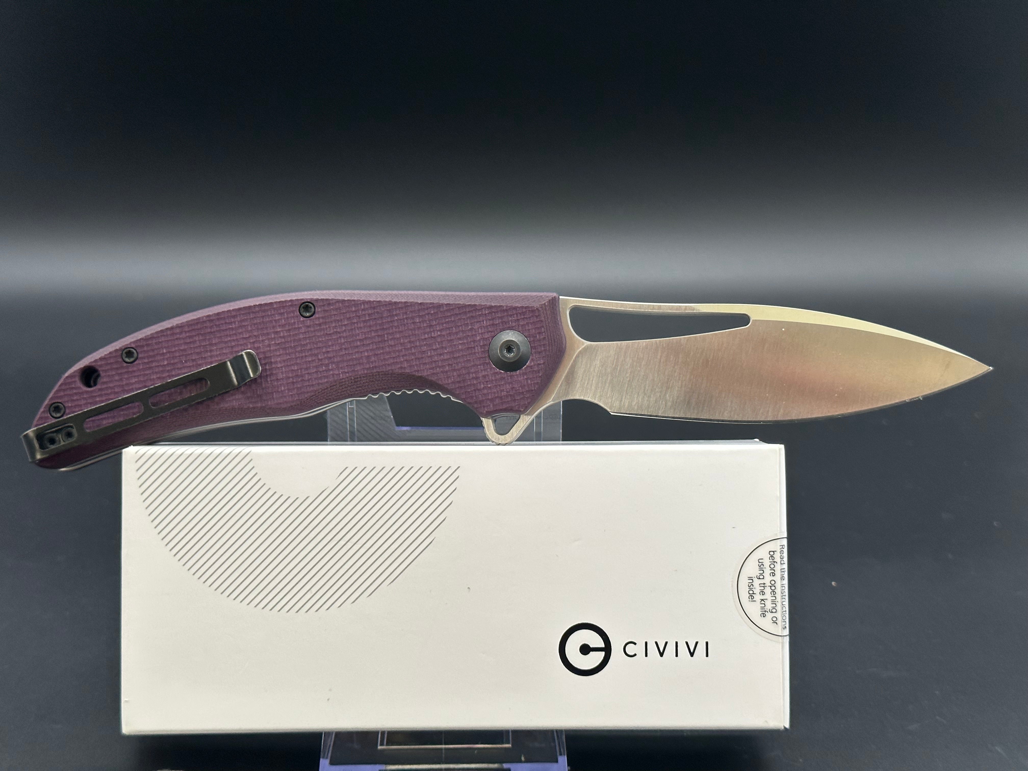 Civivi Vexer Folding Knife - Purple Dyed G10 Handle, Pocket Knife for EDC, Outdoor, Camping & Survival