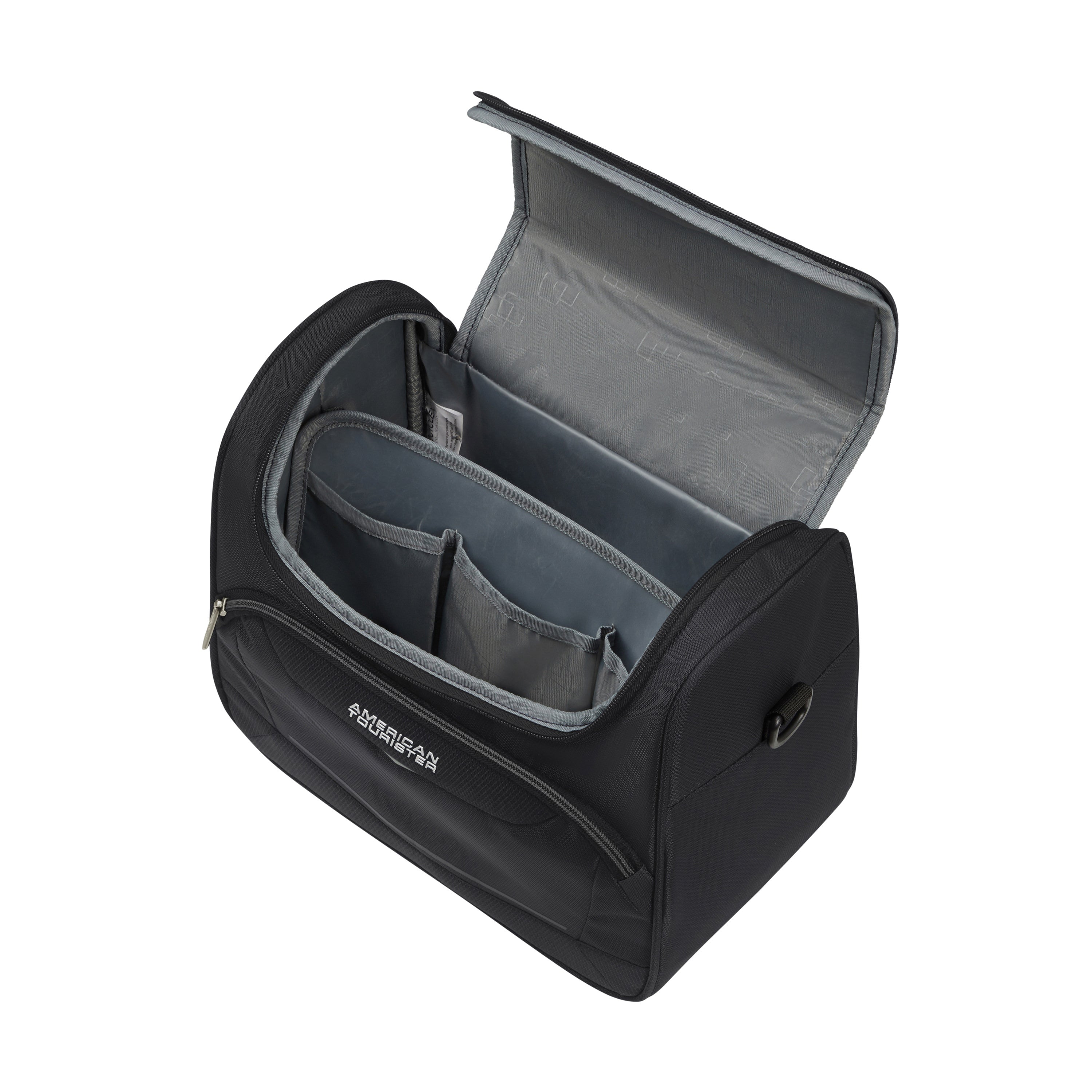 American Tourister Summerride Large Toiletry Bag for Travel - Waterproof Cosmetic Makeup Organizer with Hanging Hook, Perfect for Vacation, Gym & Business Trips (Black)