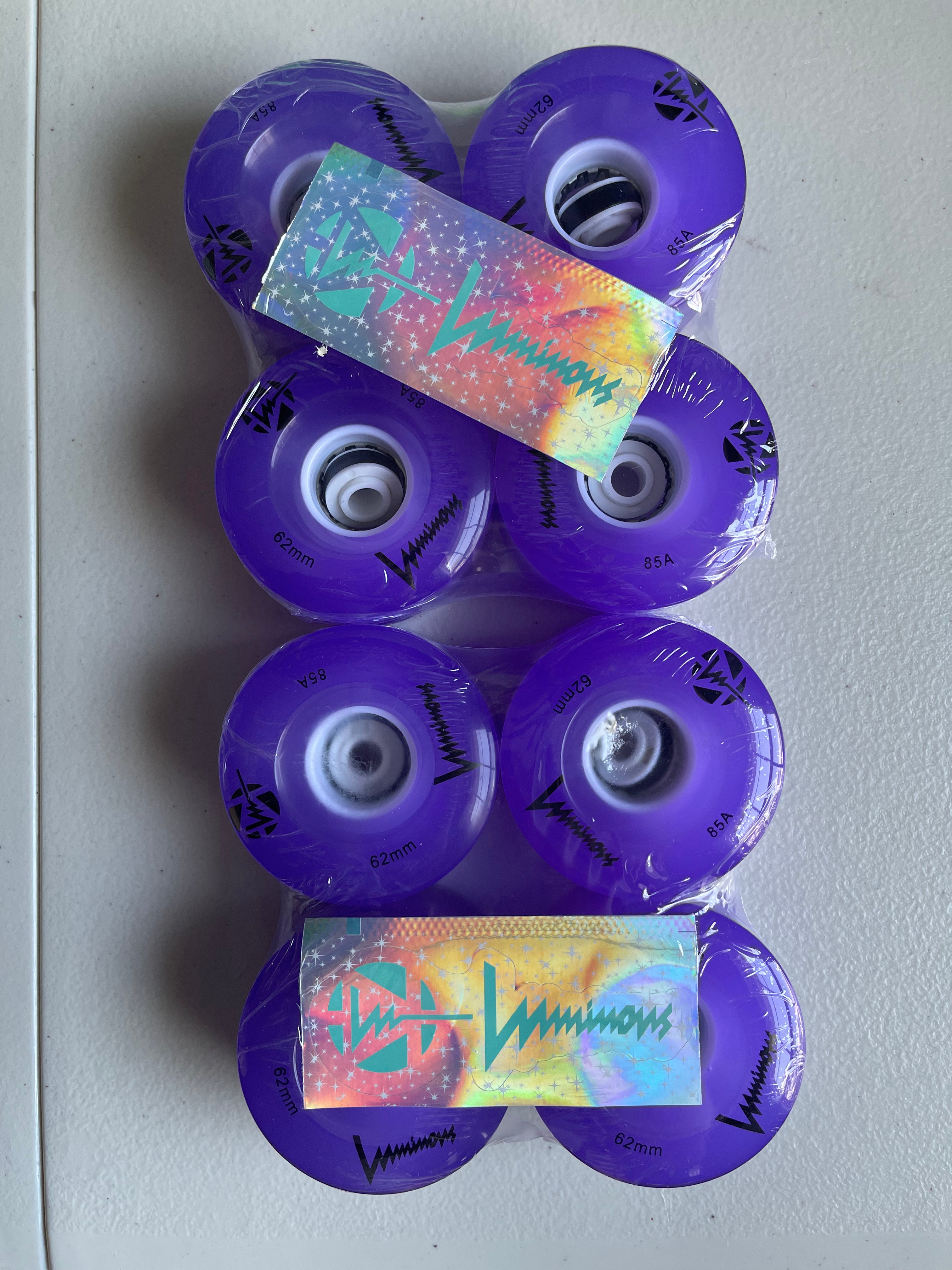 Luminous LED Hybrid Skateboard Wheels 85a - 4 Pack for Indoor & Outdoor Skating, Night Riding, and Longboard Cruising