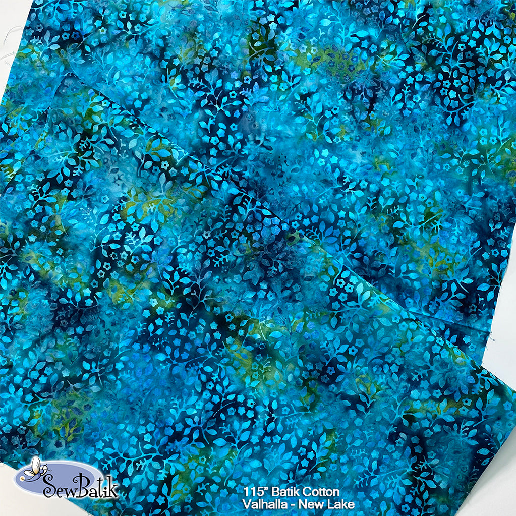 112-Inch Wide Batik Fabric - Valhalla New Lake Design - Perfect for Quilting, Home Decor & DIY Crafts