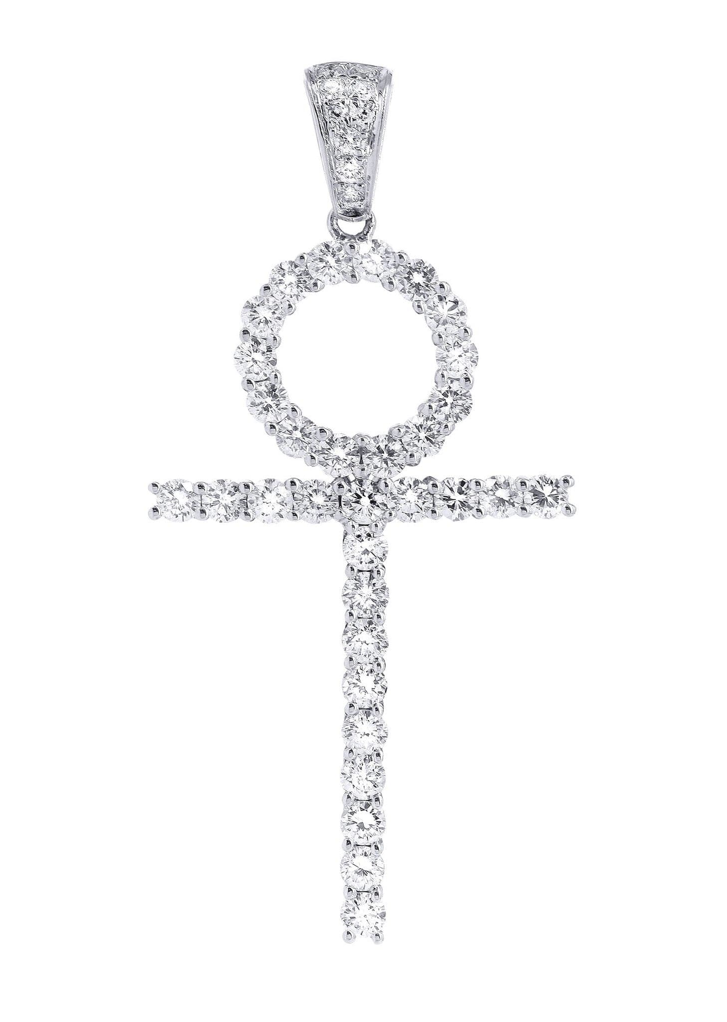 1.96 Carat Diamond Ankh Pendant Necklace - 4.52 Grams 14K Gold Egyptian Cross Jewelry for Women - Perfect for Gifts, Spiritual Protection & Everyday Wear