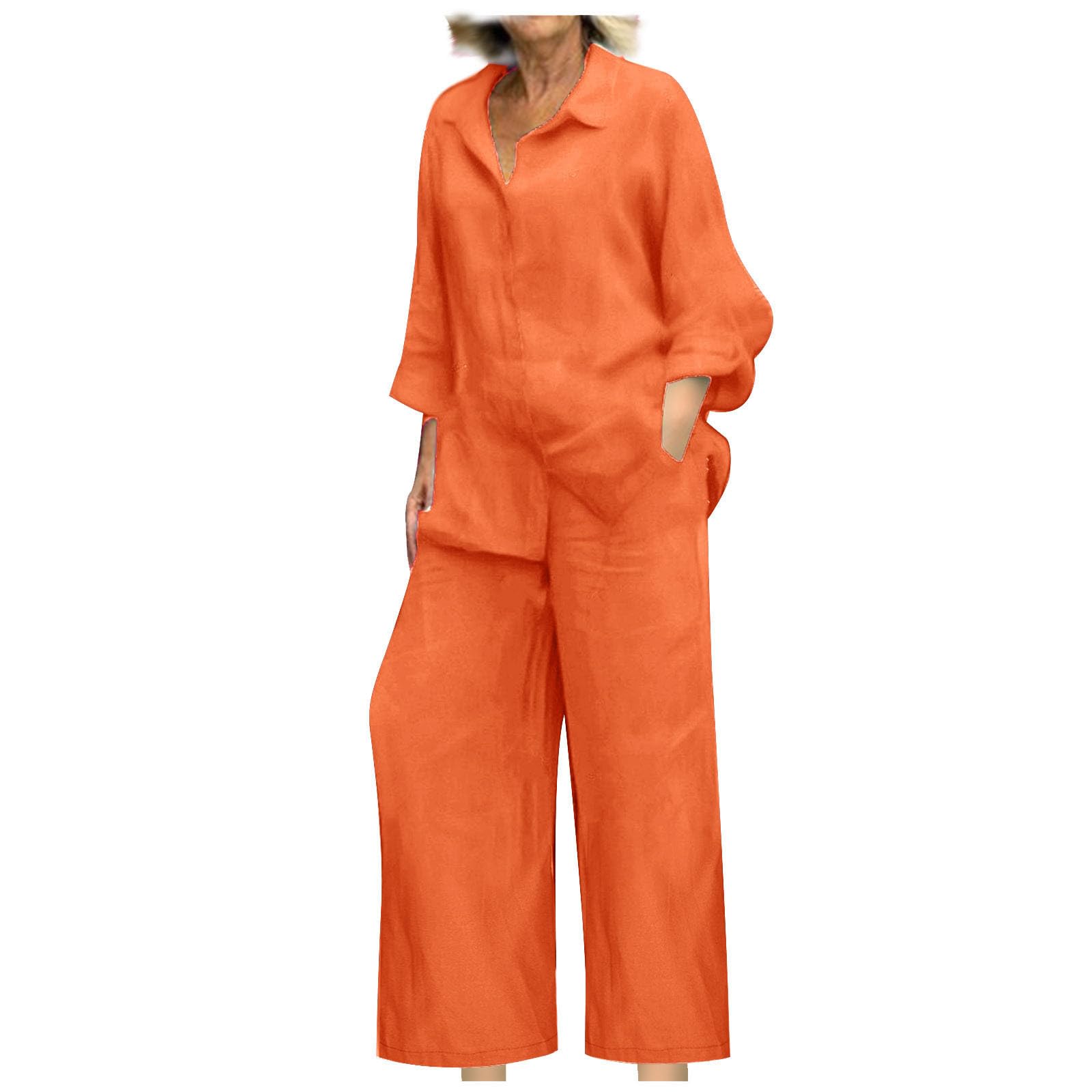 Women's Casual Lounge Wear Sets - 100% Cotton Linen Jogging Suits & Wide Leg Pants | Soft Comfortable Outfits for Home, Yoga & Relaxation | Perfect Gift Set for Women