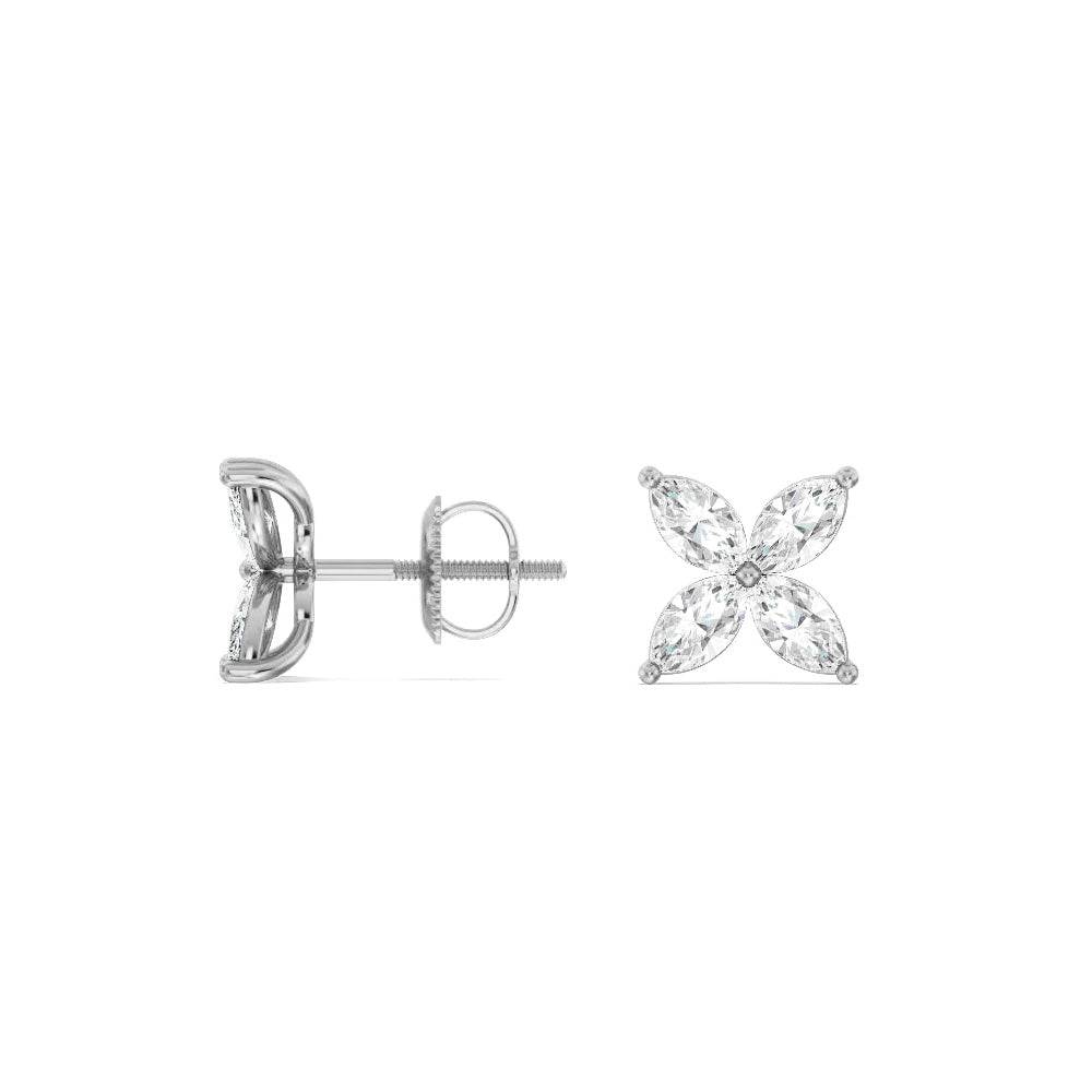 1.5ct Bloom Moissanite Stud Earrings for Women - Durable & Hypoallergenic 14K Gold Plated Earrings for Daily Wear, Gift Giving & Special Occasions