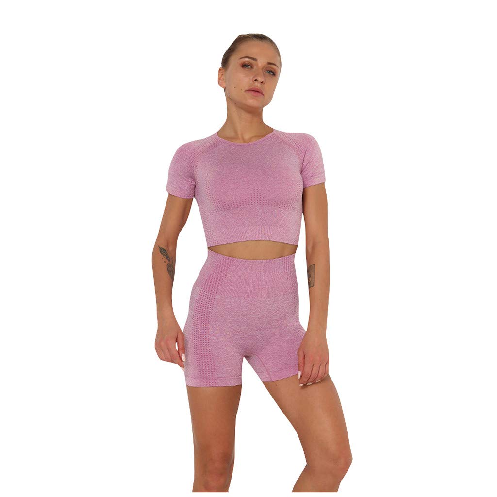 Seamless Women's Fitness Shorts & Vest Set - Breathable Workout Outfit for Running, Yoga, Gym & Beach Cover-Up
