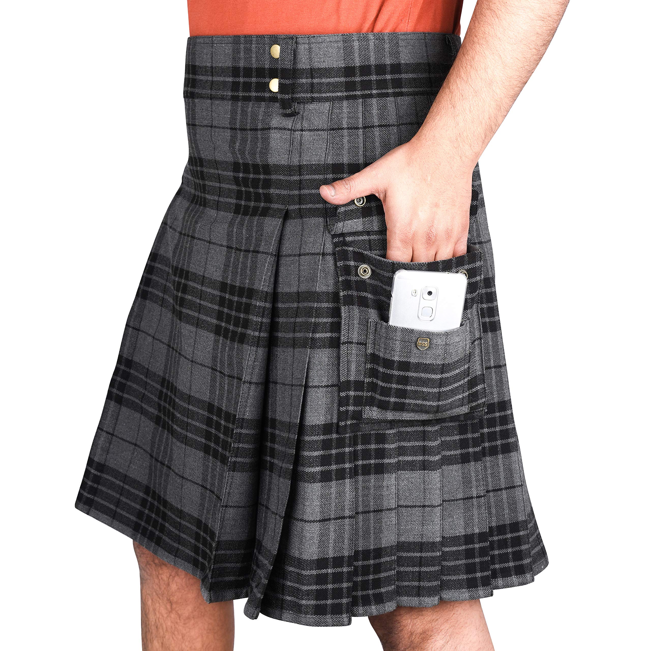Custom Plus Size Men's Heavy 16oz Tartan Utility Kilt - Durable Scottish Kilt for Outdoor Activities, Renaissance Fairs & Cosplay