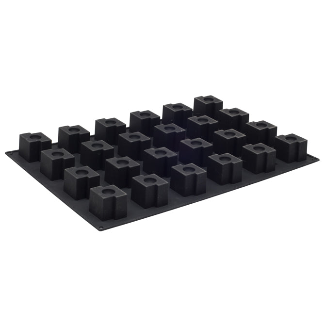 Pavoflex Silicone Indented Offset Cube - 24 Pack Flexible Molds for Resin, Soap, Chocolate & DIY Crafts - Perfect for Baking, Candle Making & Home Decor Projects