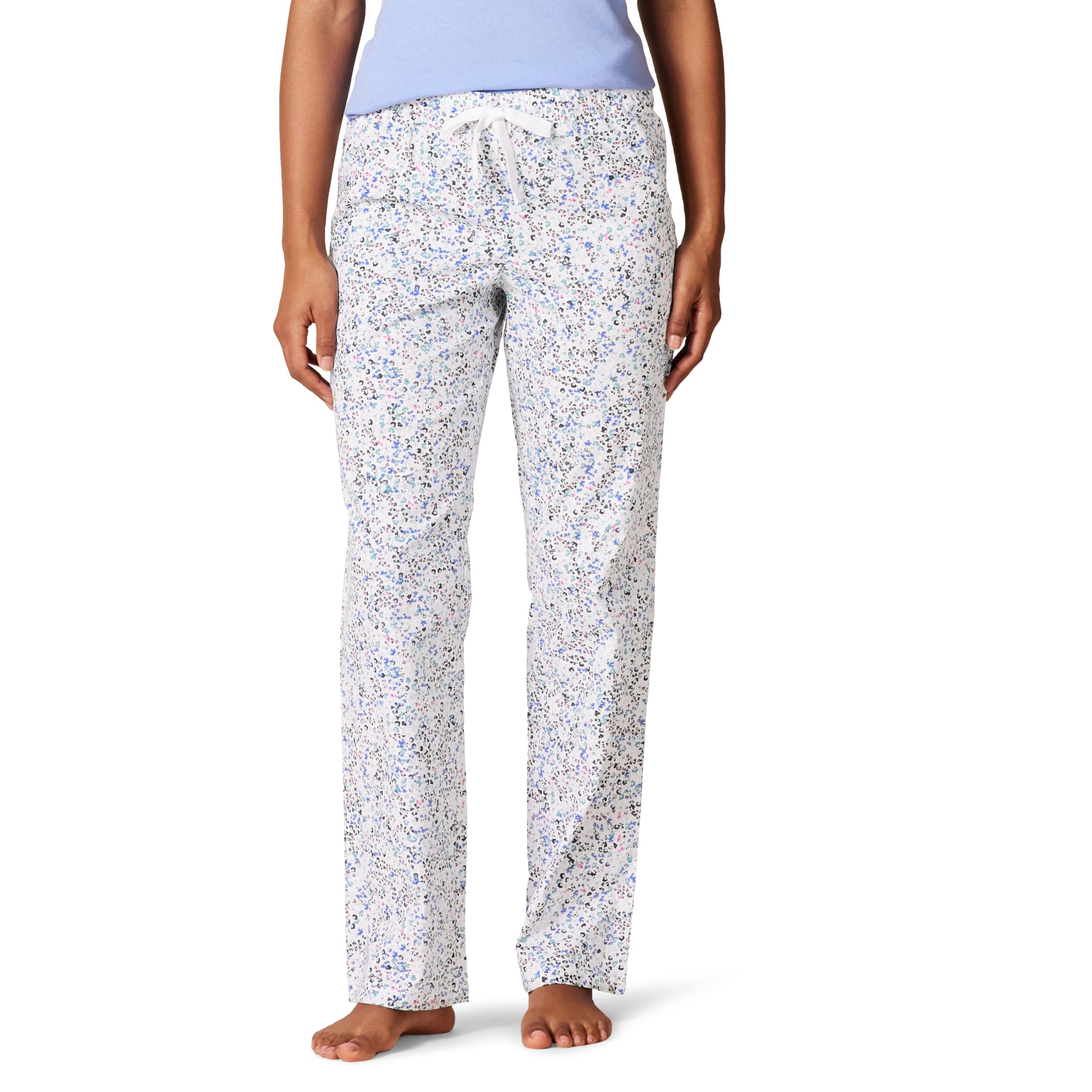 Amazon Essentials Women's Poplin Sleep Pants - Soft & Breathable Lounge Pajama Bottoms for Comfortable Nightwear & Relaxing at Home