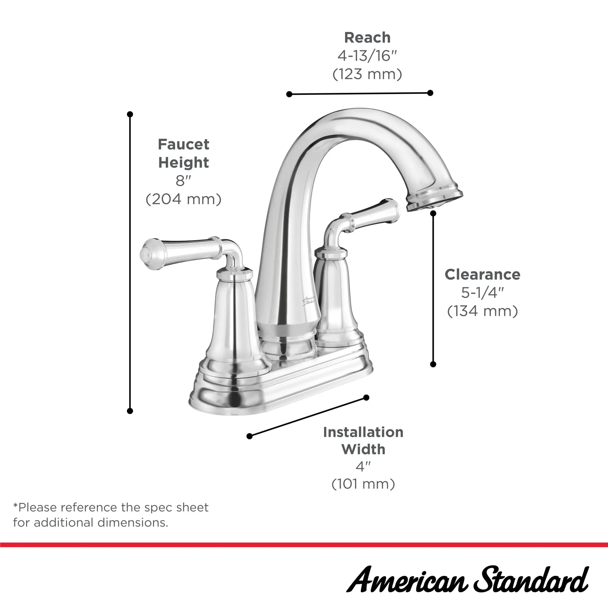 Delancey® 4 Inch Centerset 2 Handle Bathroom Faucet - 1.2 GPM/4.5 LPM Water-Saving Design with Lever Handles - Perfect for Small Bathrooms, Powder Rooms & Guest Baths