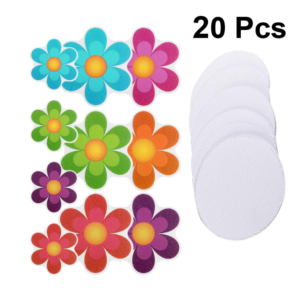 Non-Slip Bathtub Safety Strips - 20PCS Anti-Slip Bath Stickers with Floral Design for Shower & Bathroom - Perfect for Kids, Elderly Safety & Wet Areas