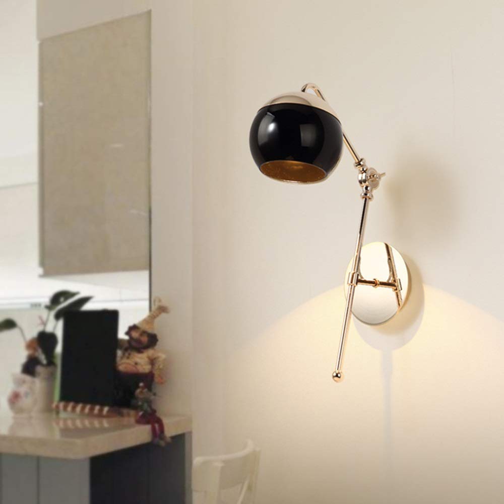 Modern Minimalist LED Wall Lamp - Adjustable Brightness, 28x15x40-50cm, Dimmable Bedside Lighting for Bedroom, Living Room, Hotel & Restaurant Corridors - Perfect for Ambient Lighting and Space-Saving Decoration