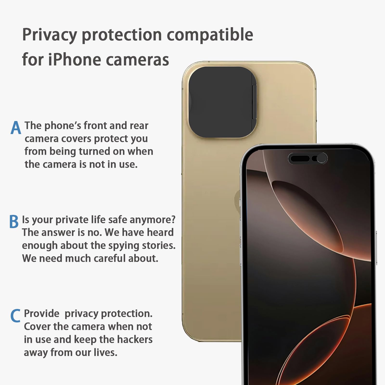 Privacy Screen Protector for iPhone 16 Pro & iPhone 16 Pro Max with Front Camera Cover - 2 Pack Anti-Spy Tempered Glass, Secure Your Data Without Blocking Face ID - Perfect for Office, Travel & Public Use