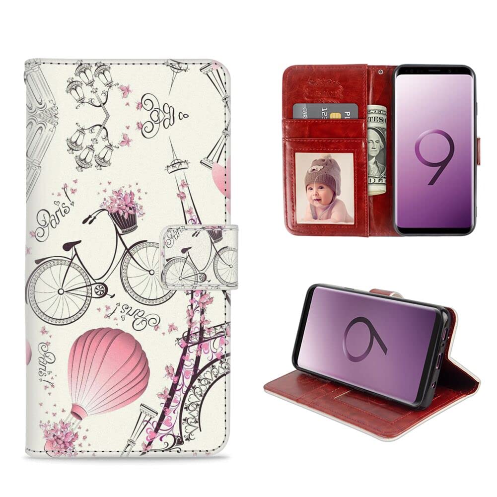 PU Leather Wallet Case for Samsung Galaxy S21+ 6.7 Inch - Flip Cover with Card Holder & Eiffel Tower Paris Design | Perfect for Travel, Work & Daily Use