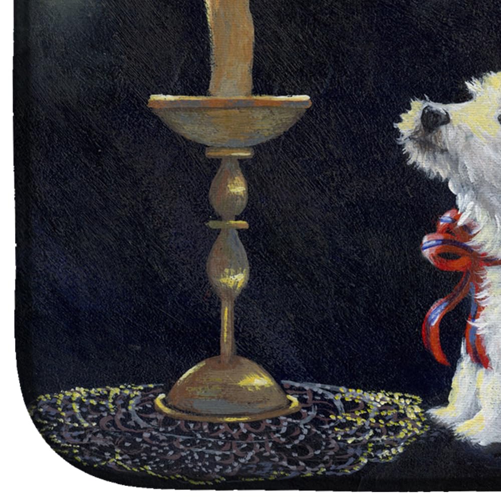 Westie's Aglow Absorbent Dish Drying Mat - 14 x 21 Inch Multicolor Kitchen Counter Pad | Non-Slip Dish Drainer Mat for Countertops | Perfect for Drying Dishes, Utensils & Cookware