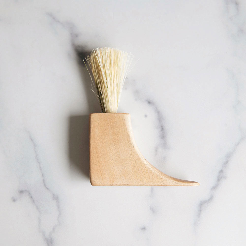 MT1002 Small Wooden Counter Brush - Natural Wood Handle, Soft Bristles for Gentle Cleaning - Perfect for Kitchen Counters, Tables, and Delicate Surfaces