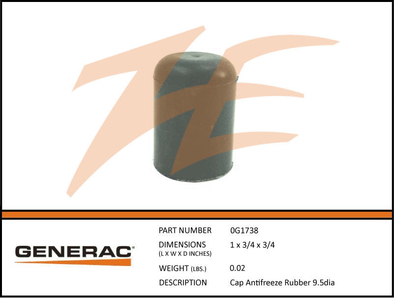 Generac 0G1738 Replacement Rubber Coolant Cap - 9.5 Inch Diameter - Fits Generac Generators - Perfect for Generator Maintenance & Coolant System Protection