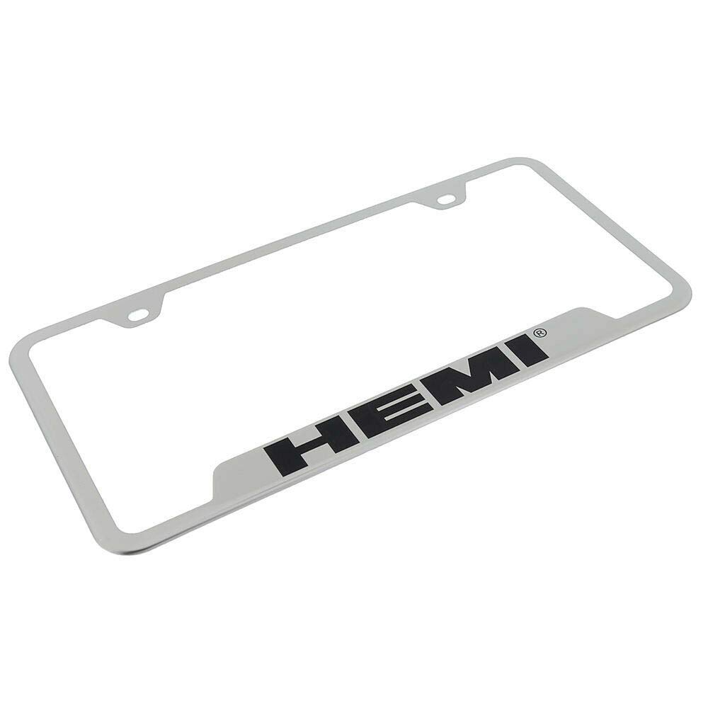 Au-TOMOTIVE GOLD Chrome License Plate Frame for Hemi - Durable Car Accessory for Dodge, Chrysler & Jeep Vehicles - Perfect for Car Shows & Customization