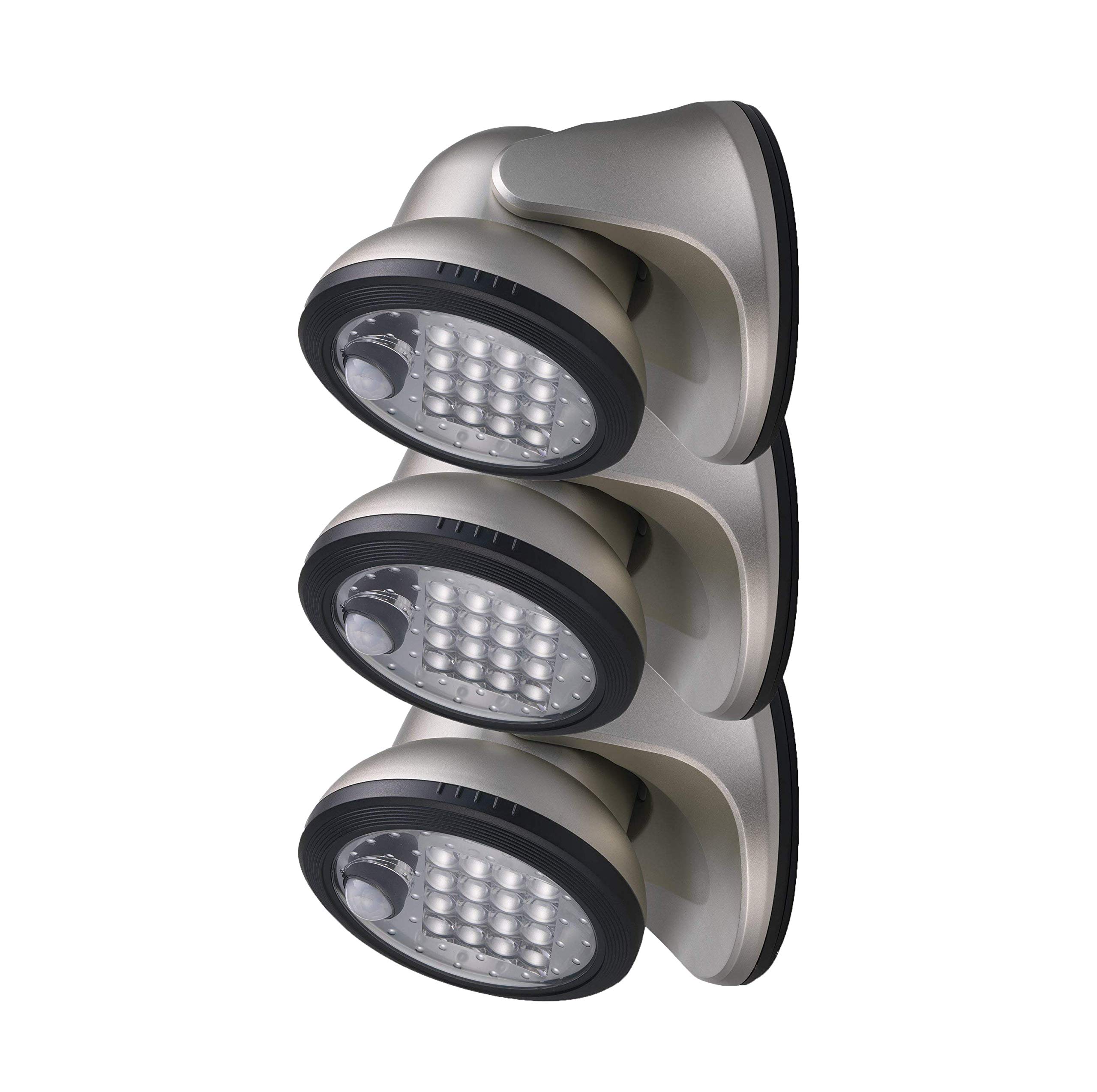 Fulcrum 20044-101 600L LED Porch Light Silver (3 Pack) - Energy Efficient Outdoor Lighting for Patio, Garage & Front Door Security