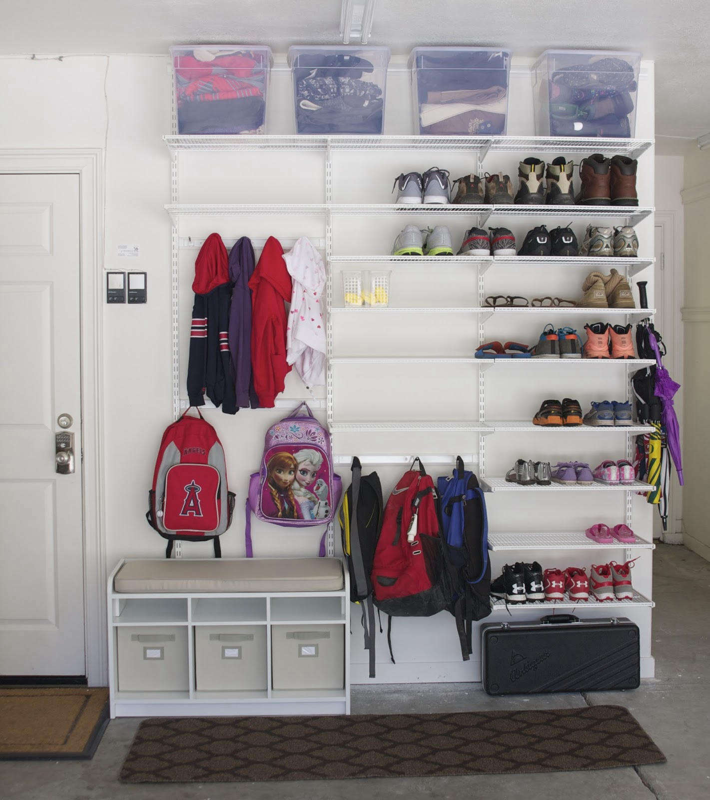 Elfa Hall Shoe Storage Bundle 1 - 120cm Organizer for Entryway, Closet & Mudroom - Perfect for Organizing Shoes, Boots & Accessories in Home Entryways