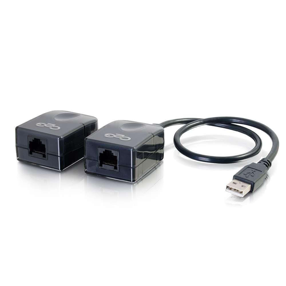 C2G 29341 USB 1.1 Over Cat5 SuperBooster Extender Dongle Kit - 328ft (100m) Range, TAA Compliant, Black - Perfect for Office, Home & Industrial USB Device Extension