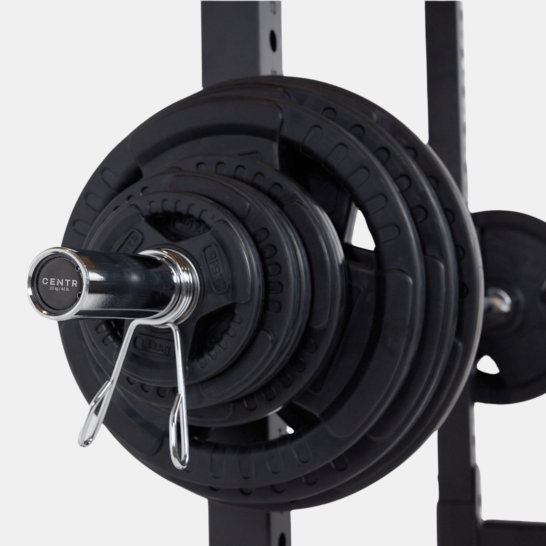 Centr 300 LB (136 KG) Olympic Weight Set with Barbell Bar Caps - Perfect for Home Gym, Strength Training & CrossFit Workouts