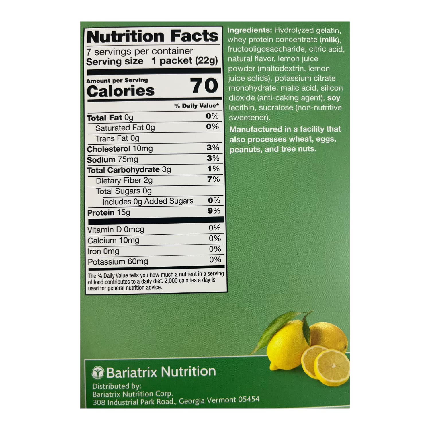High Protein Lemon Fruit Drink 3 Pack - 15g Protein, Low Calorie, Sugar Free, Ideal Protein Compatible - 7 Servings Per Box - Perfect for Post-Workout Recovery & Healthy Snacking