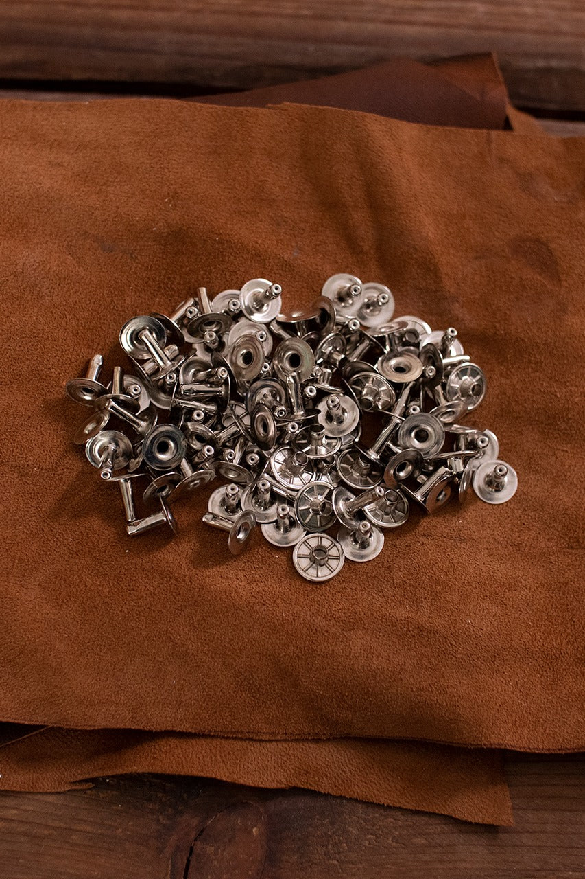 Hollow Rivet KØ13.0 x L11.6 mm Brass/Nickel - Heavy Duty Fasteners for Metal Fabrication, Leather Craft & DIY Projects