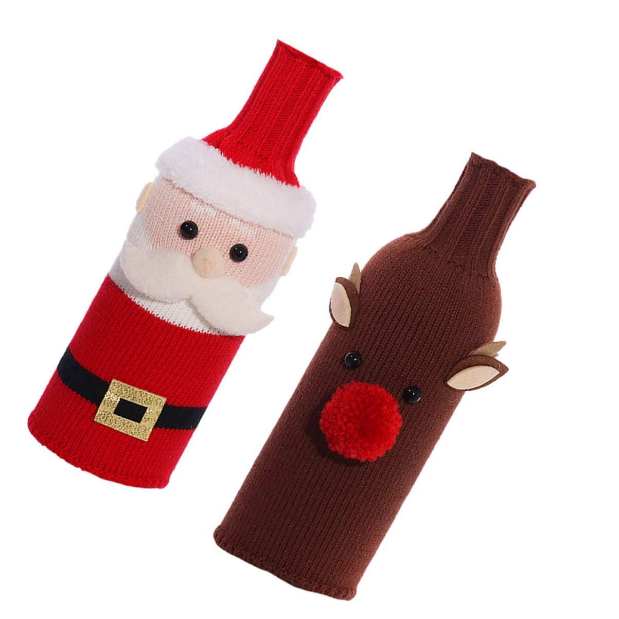 BESTonZON 2-Pack Christmas Wine Bottle Bags - Festive Holiday Wine Bottle Covers for Christmas Parties, Gifts & Decorations | Perfect for Holiday Entertaining, Hostess Gifts & Wine Lover Presents
